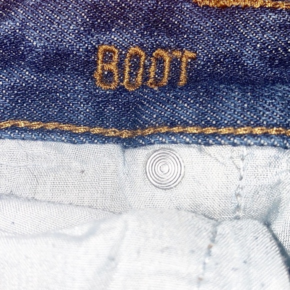 Carbon Mens Dark Wash Minor Distressed Boot Jeans - Picture 9 of 12